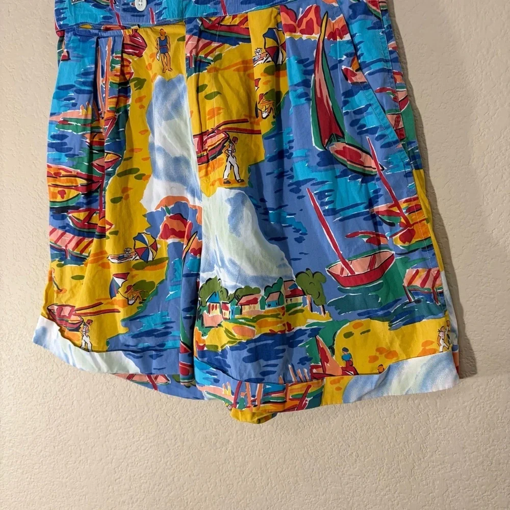 Vtg RALPH LAUREN POLO BEACH BOAT SKI BEAR STADIUM Shorts Womens Sz 8 Retro Beach - Picture 4 of 12